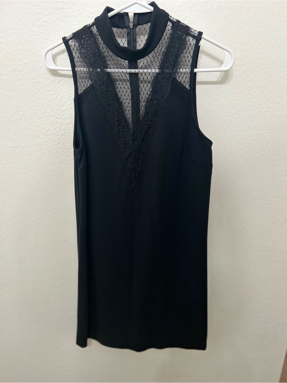Express Black Sleeveless Lace & Mesh Dress